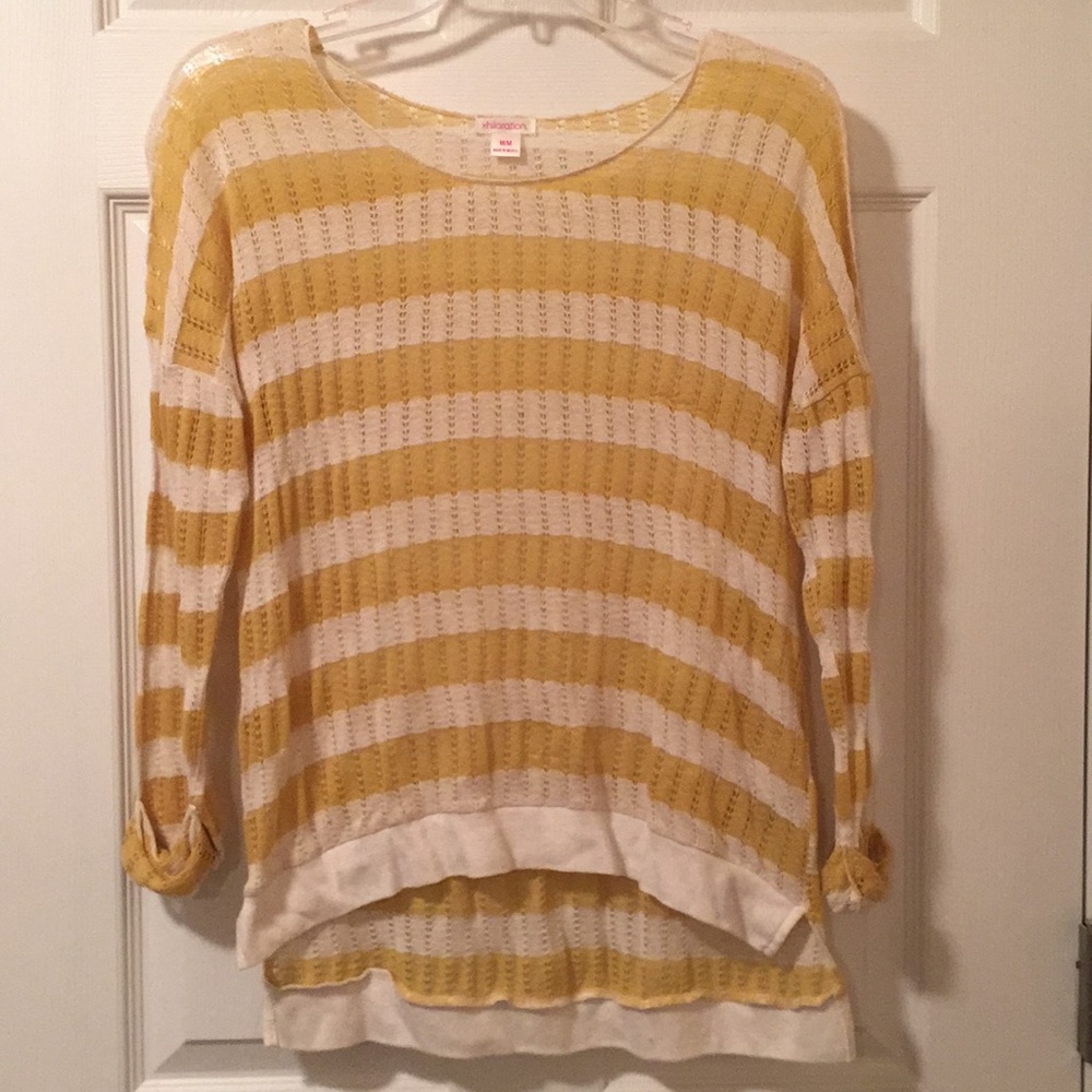 Yellow and white striped shirt